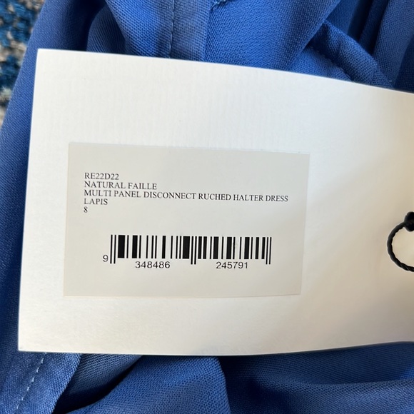 Christopher Esber Multi Panel Disconnect Ruched Halter Dress in Lapis US4 \AUS 8 - Picture 5 of 7